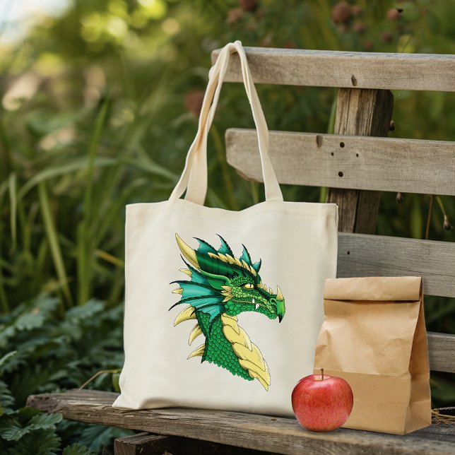 Green Dragon Portrait Tragetasche (Von Creator hochgeladen)