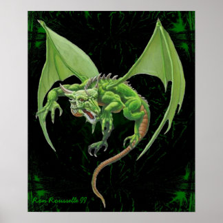 Green Dragon Print Poster