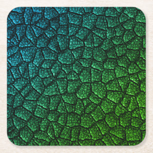Green Dragon Scale Rechteckiger Pappuntersetzer