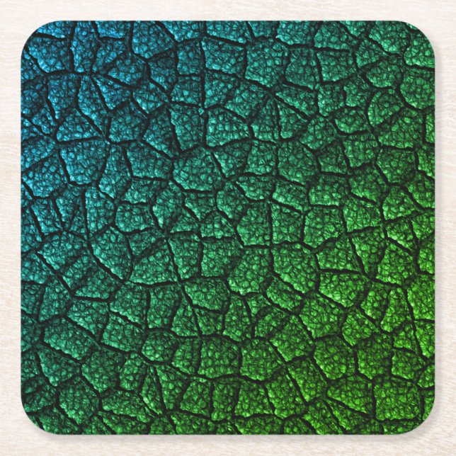 Green Dragon Scale Rechteckiger Pappuntersetzer (Vorderseite)