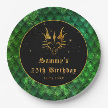 Green Dragon Scales Gold Imitate Glitzer Geburtsta