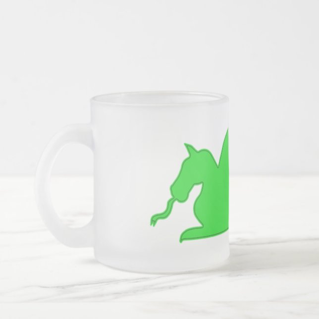Green Dragon Silhouette Mattglastasse (Links)