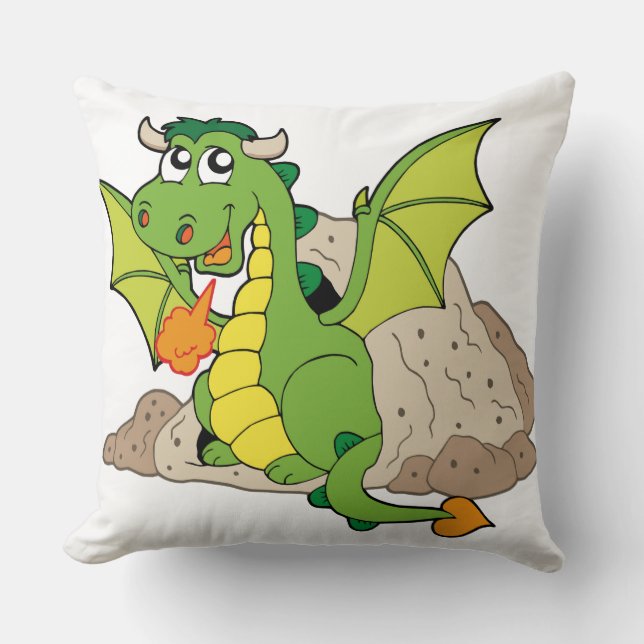 Green Dragon Throw Kissen (Vorderseite)