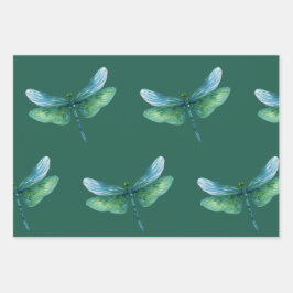 Green Dragonfly Geschenkpapier Set