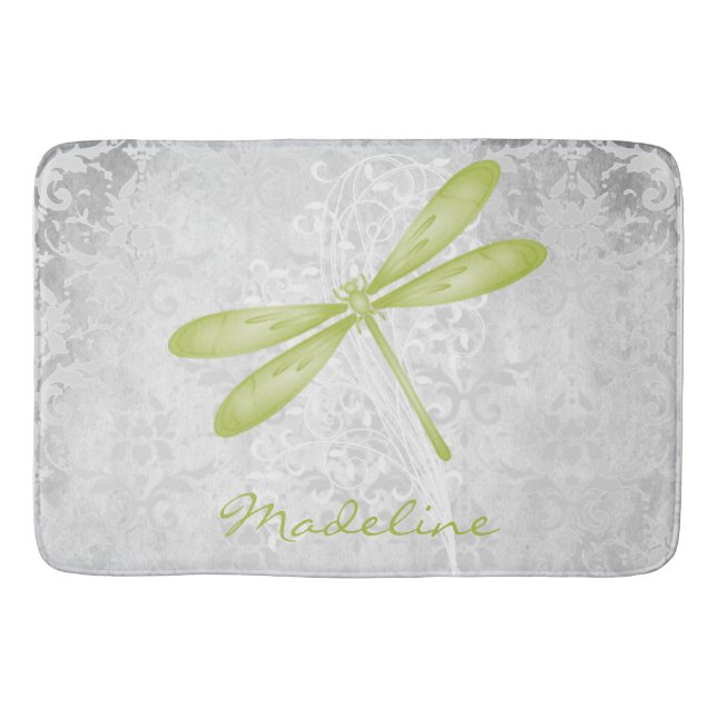 Green Dragonfly Personalisiert Bath Mat Badematte (Vorderseite)