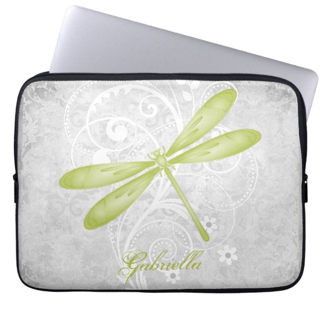 Green Dragonfly Personalisiert Laptopschutzhülle (Vorderseite)