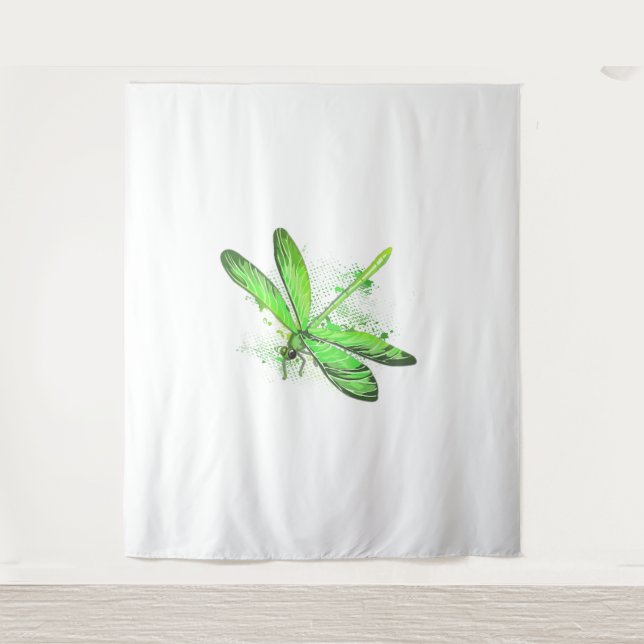 Green Dragonfly Wandteppich (Vorderseite)