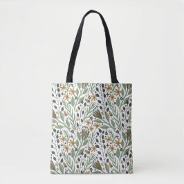 Green Dreamy Floral Pattern Tasche