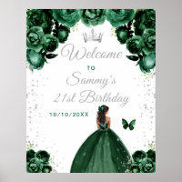 Green Dunkel Skin Princess Geburtstag Willkommen