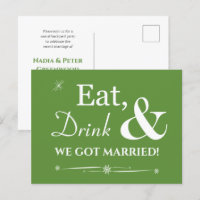 Green Eat Drink Wir Got Verheiratet Retro Elopemen