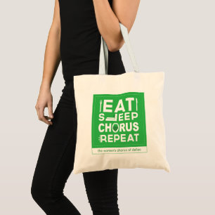 Green Eat Sleep Chorus Wiederholung Block Tragetasche