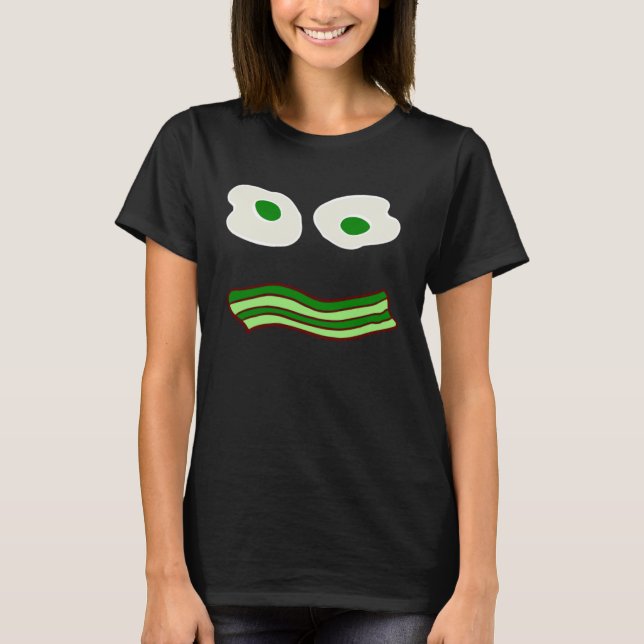 Green Eggs Bacon Brunch Humor  Graphic T-Shirt (Vorderseite)