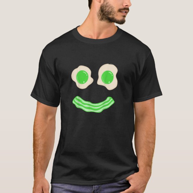 Green Eggs Ham Smile Face Brunch Frühstück T-Shirt (Vorderseite)