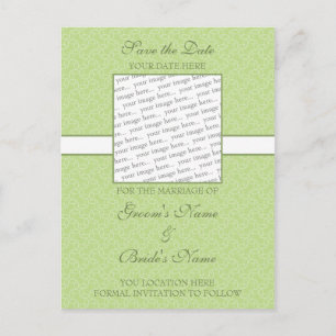 Green Eggshell Save the Date Postcard Ankündigungspostkarte