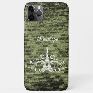 Green Eiffel Tower Grunge Coque-Mate coque iphone