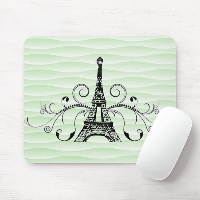 Green Eiffelturm Blüh Mouse Pad Mousepad (Mit Mouse)