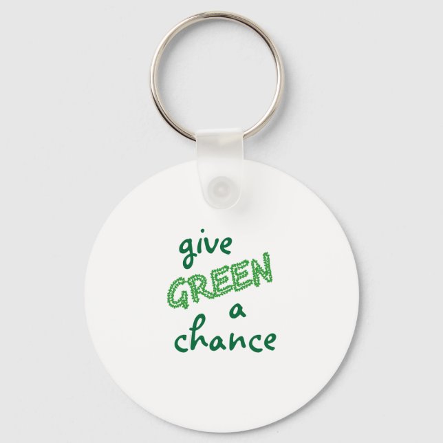 GREEN eine Chance geben Schlüsselanhänger (Vorderseite)