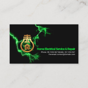 Green Electric Lightning Striking Gold Zuhause Bul Visitenkarte