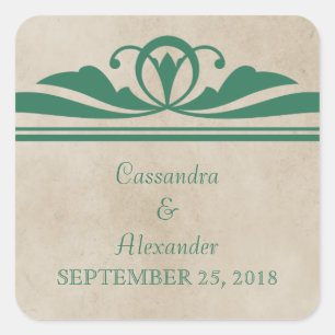 Green Elegant Deko Wedding Stickers