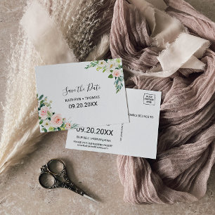 Green Elegant Floral Enregistrer la carte Date