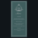 Green Elegant Silver Calligraphy Wedding Menu Menükarte<br><div class="desc">, </div>