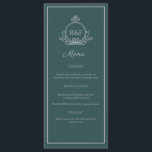 Green Elegant Silver Calligraphy Wedding Menu Menükarte<br><div class="desc">, </div>