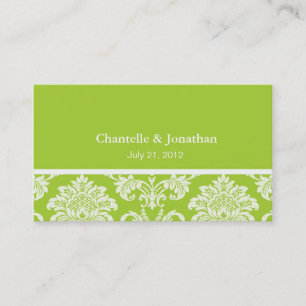 Green Elegante Damask Business Card Visitenkarte