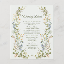 Green Elegante Wildblume Hochzeitkarte