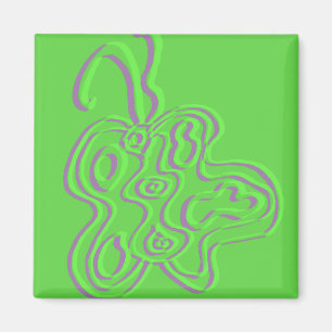 Green Embossed "Red" Butterfly Magnet