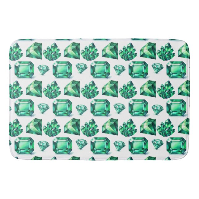 Green Emerald Crystal Gemstone Diamond Gem Dekor Badematte (Vorderseite)