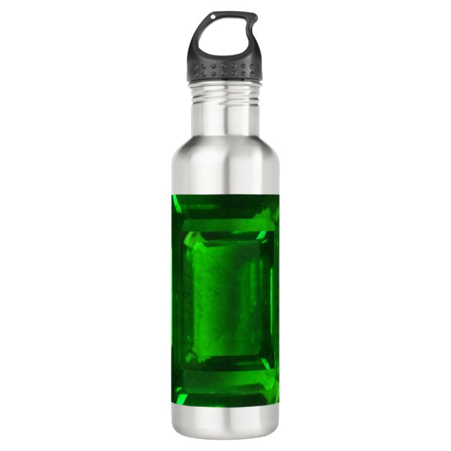 Green Emerald Gemstone Edelstahlflasche (Vorderseite)
