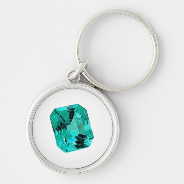 Green Emerald Gemstone Schlüsselanhänger (Vorne)