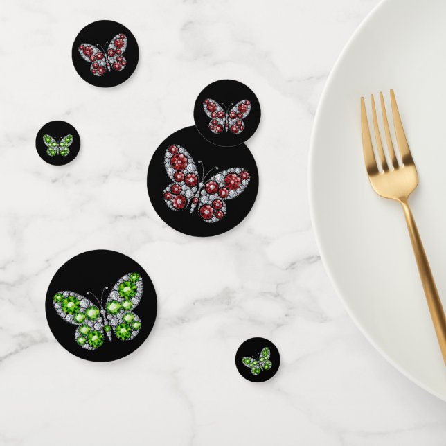 Green Emerald und Ruby Diamond Rhinestones Konfetti (Gruppe)