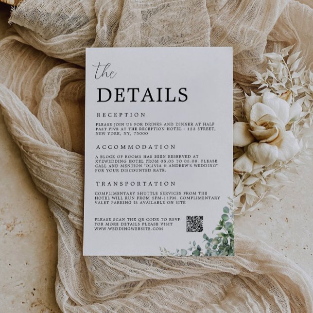 Green Enclosure Card - Die Details Hochzeit Einladung (Greenery Enclosure Card-The Details Wedding Invitation)