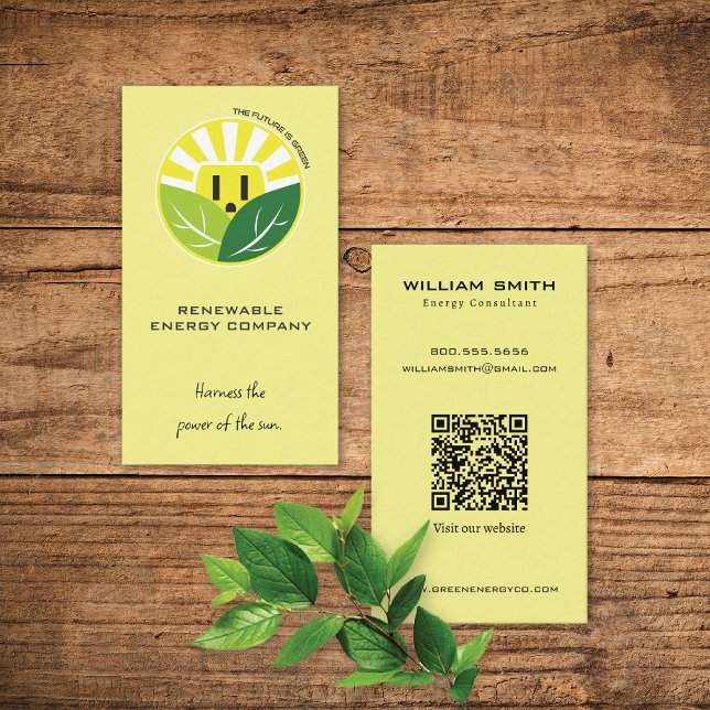 Green Energy Renewables Company Business Card Visitenkarte (Von Creator hochgeladen)
