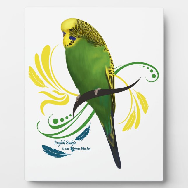 Green English Budgie Fotoplatte (Vorderseite)