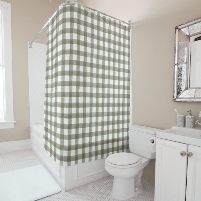 Green English Country Karo Kariert Duschvorhang (Beispiel)