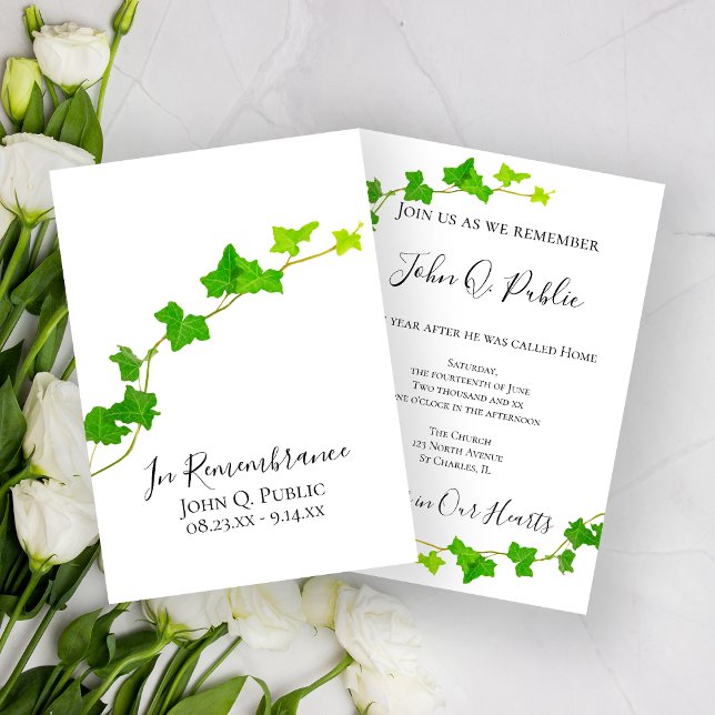 Green English Ivy Vine Foliage Toath Anniversary Einladung (Von Creator hochgeladen)