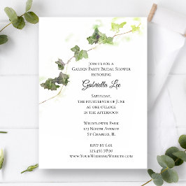 Green English Ivy Vine Garden Party Brautparty Einladung