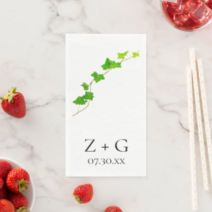 Green English Ivy Vine Wedding Paper Handtücher Serviette