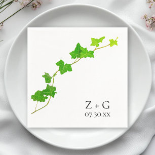 Green English Ivy Vine Wedding Serviette