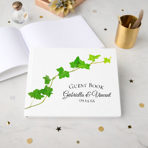 Green English Ivy Vines Foliage Wedding Gästebuch