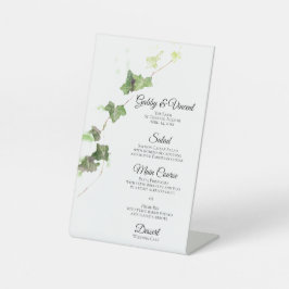 Green English Ivy Watercolor Wedding Menu Sockelschild