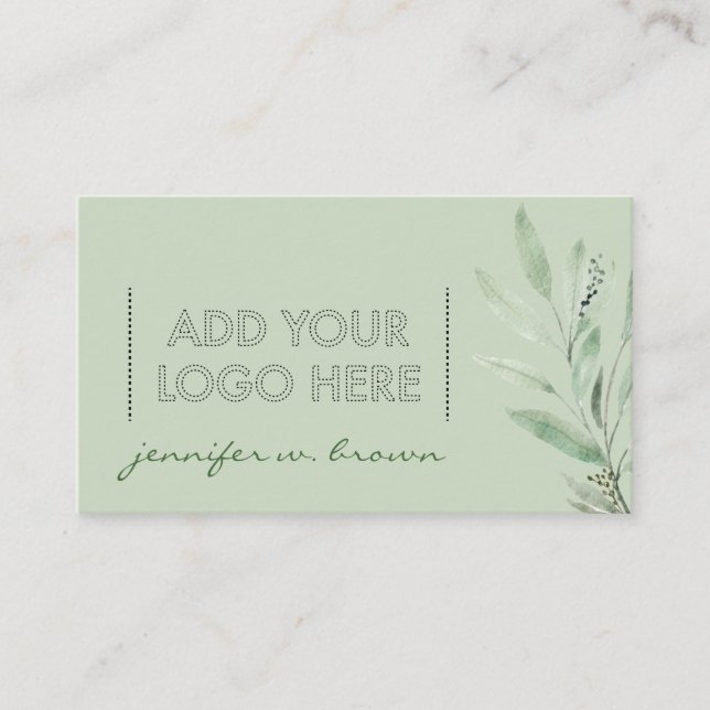 Green Essential Oils Add your custom logo floral Visitenkarte (Vorderseite)