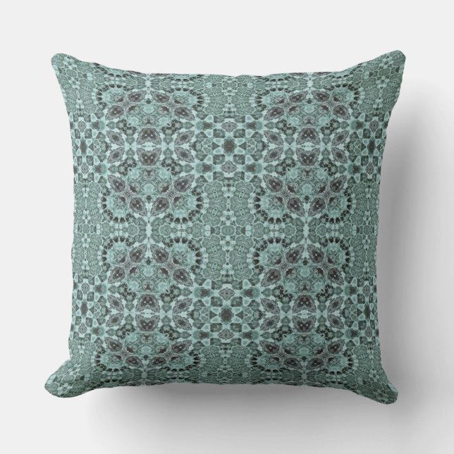 green ethnic ornament decor  kissen (Vorderseite)