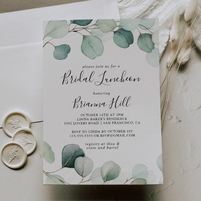 Green Eucalyptus Bridal Luncheon Brautparty Einladung (Von Creator hochgeladen)
