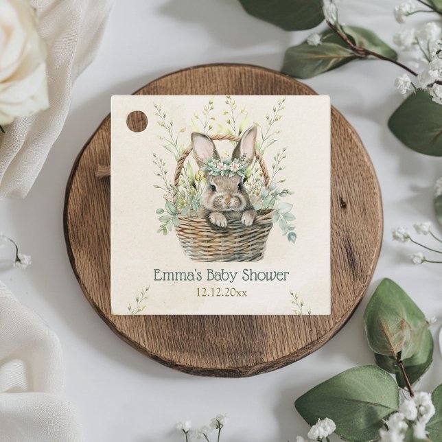 Green Eucalyptus Bunny Baby Dusche Geschenkanhänger (Von Creator hochgeladen)