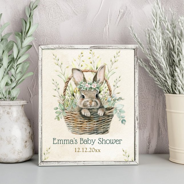 Green Eucalyptus Bunny Baby Dusche Poster (Von Creator hochgeladen)