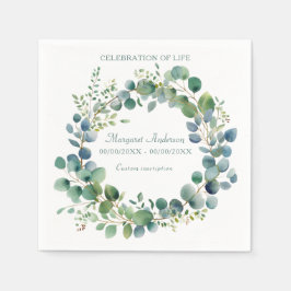 Green Eucalyptus Celebration of Life Serviette