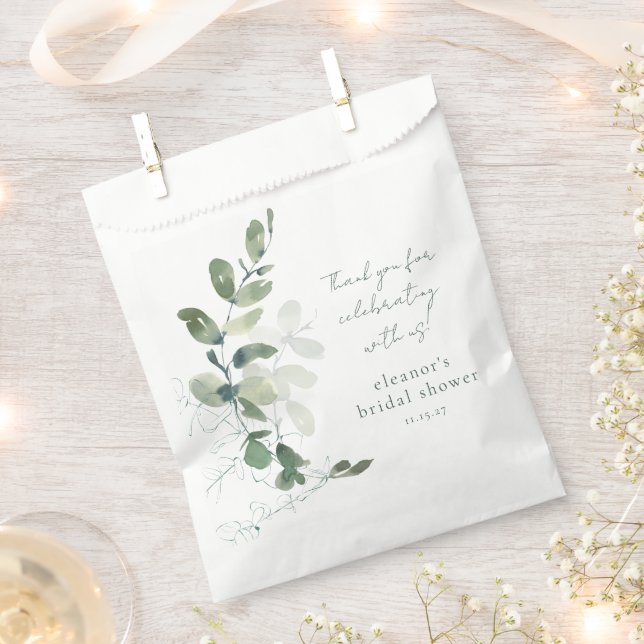 Green Eucalyptus Custom Brautparty Vielen Dank Geschenktütchen (Ausgeschnitten)